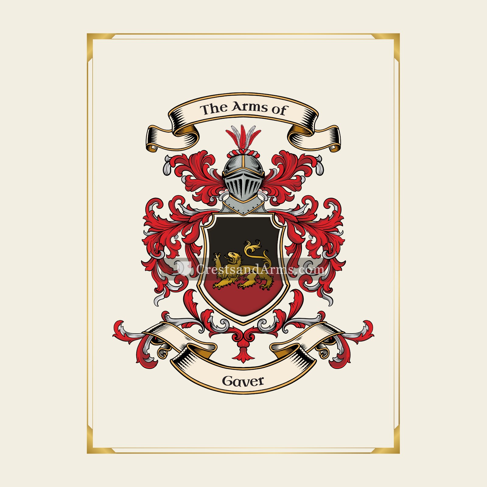 With gold border