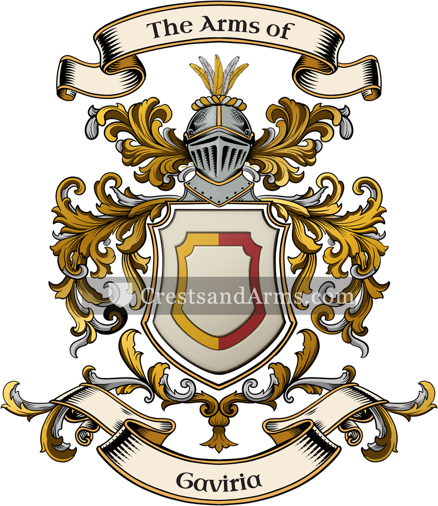 The Gaviria coat of arms, drawn from the recorded blazon