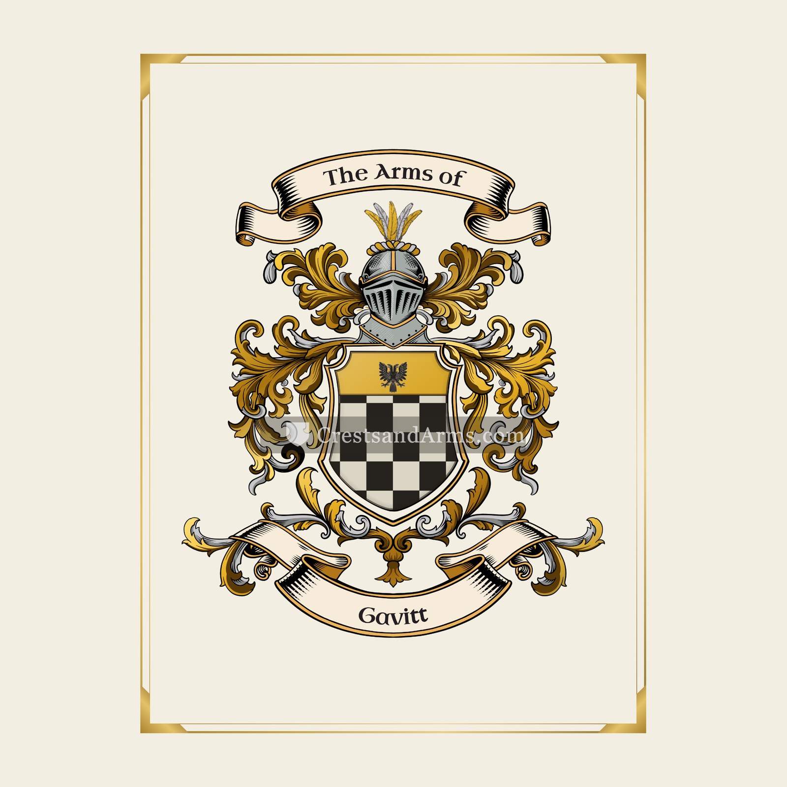 With gold border