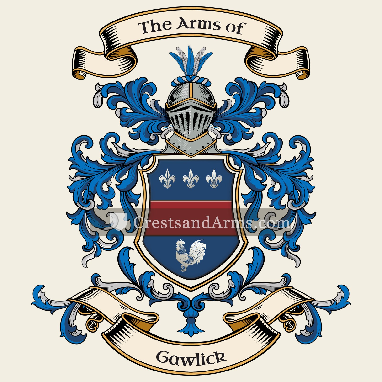The Gawlick coat of arms, drawn from the recorded blazon