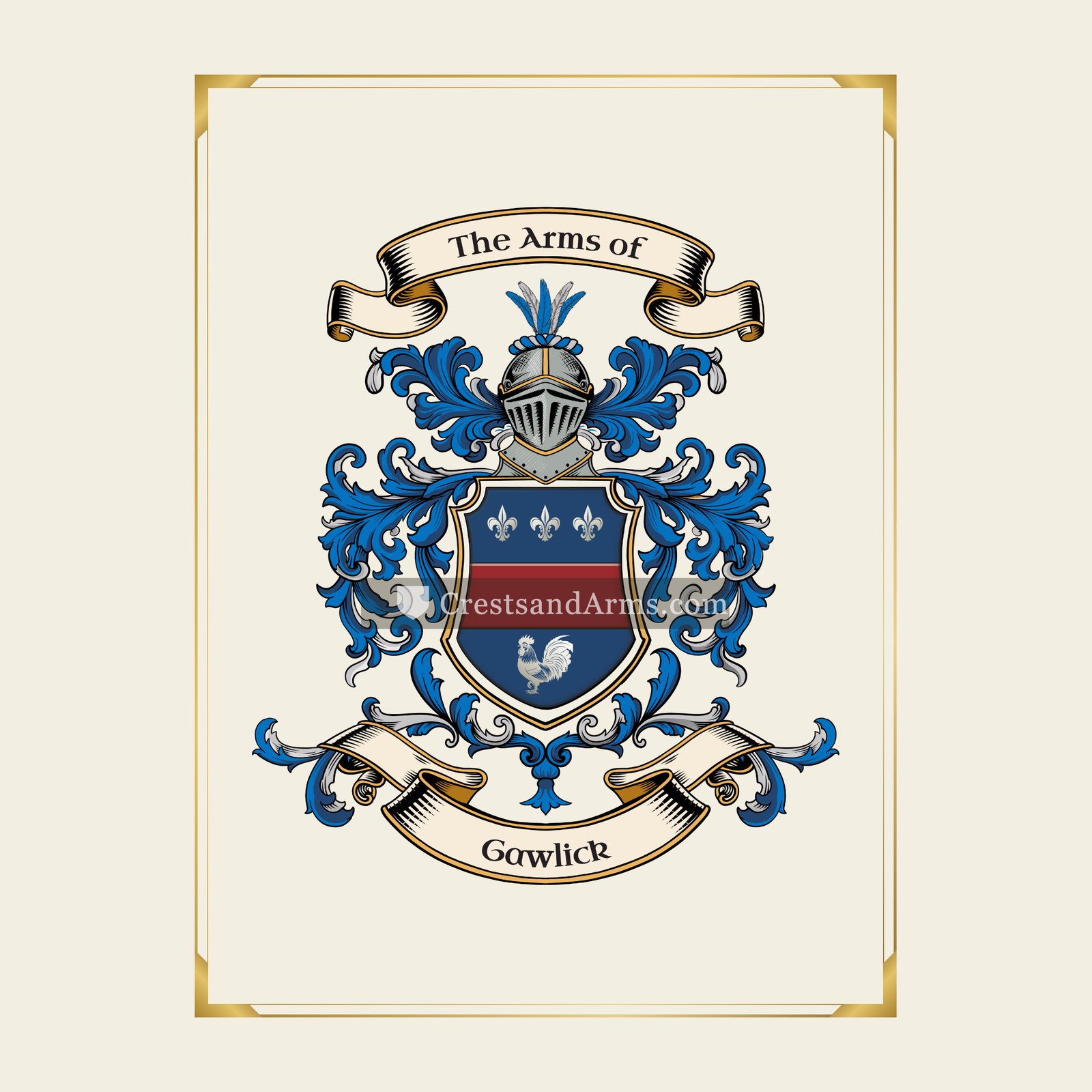 With gold border