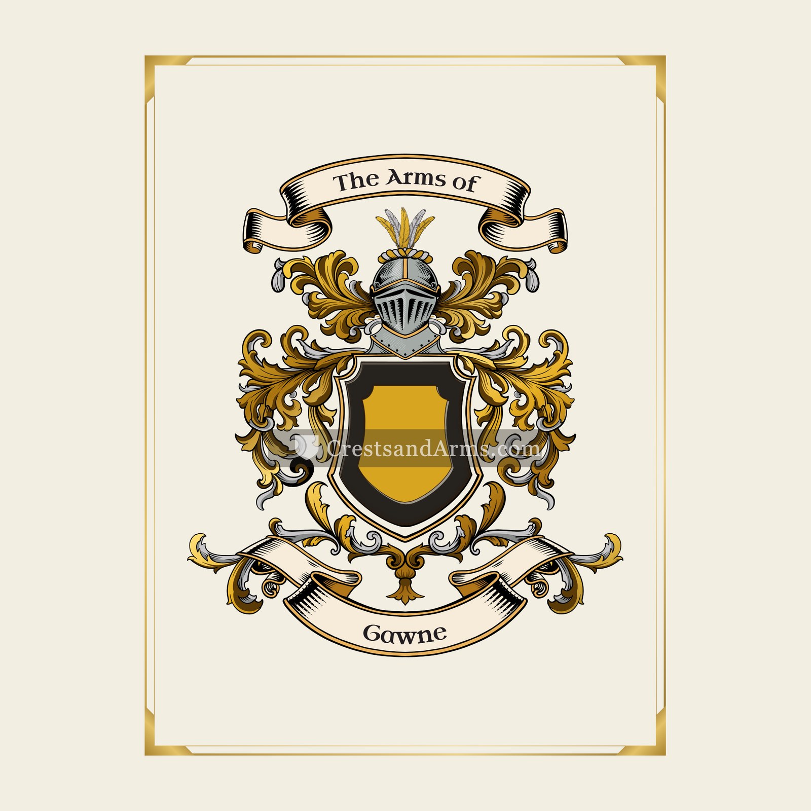 With gold border