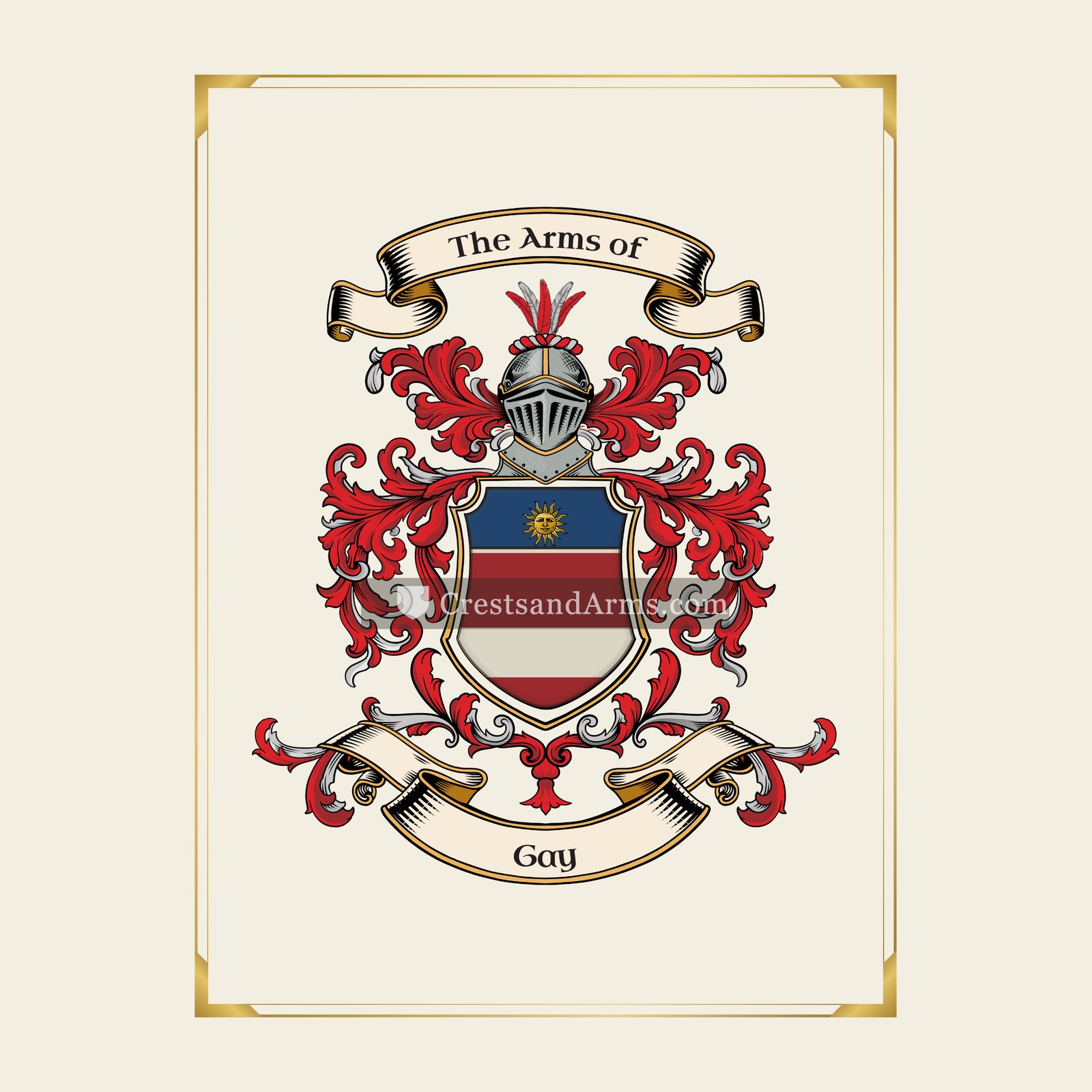 With gold border
