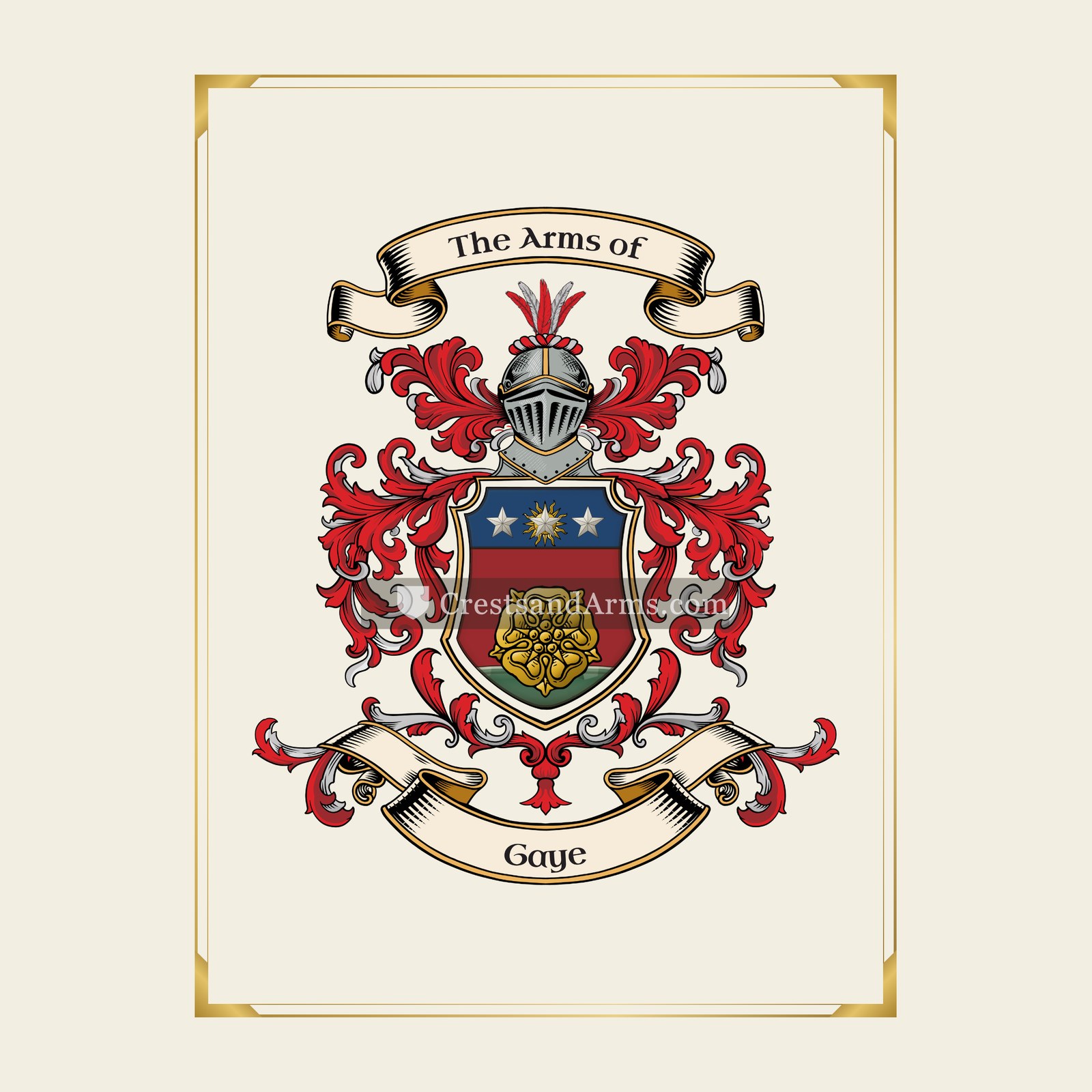 With gold border