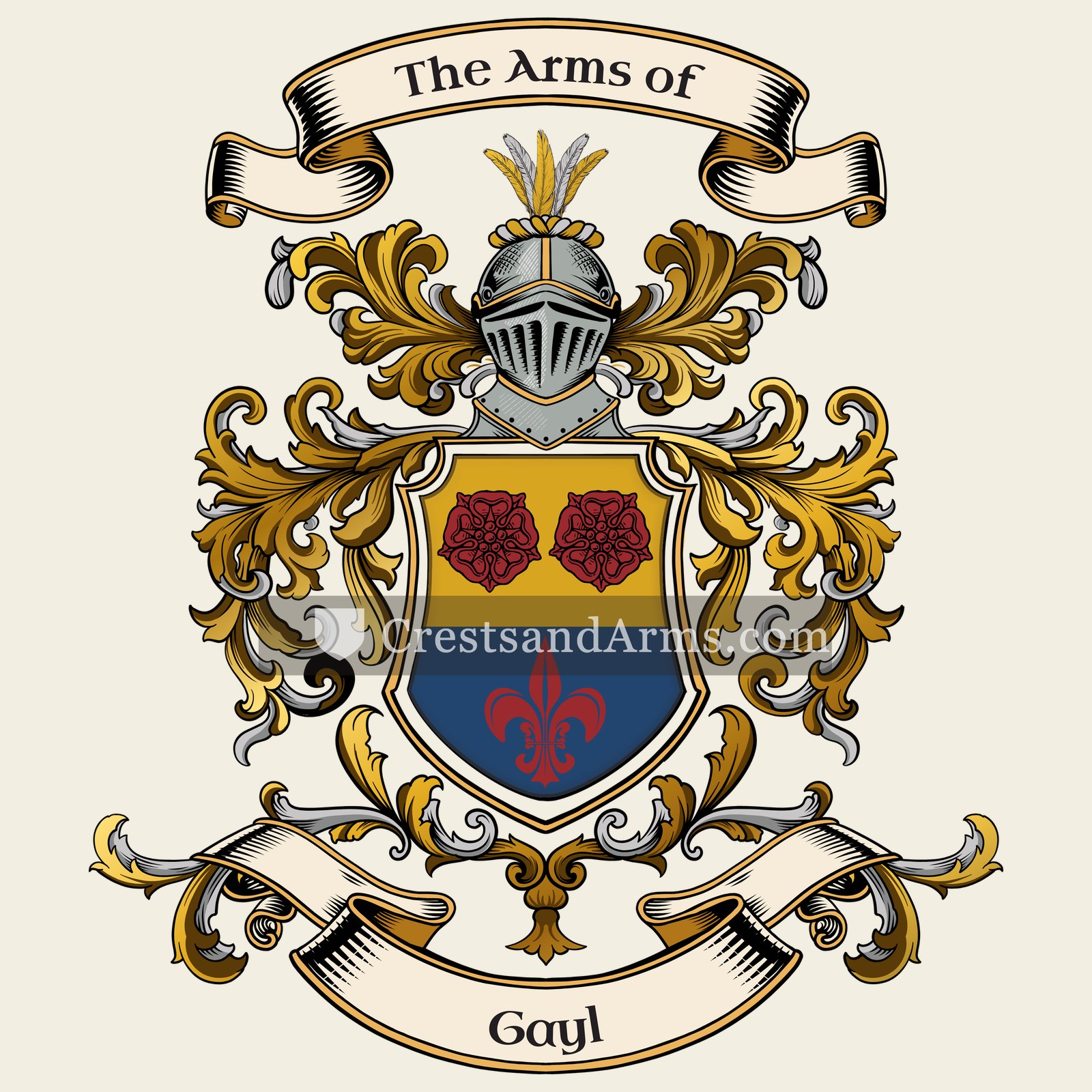 The Gayl coat of arms, drawn from the recorded blazon