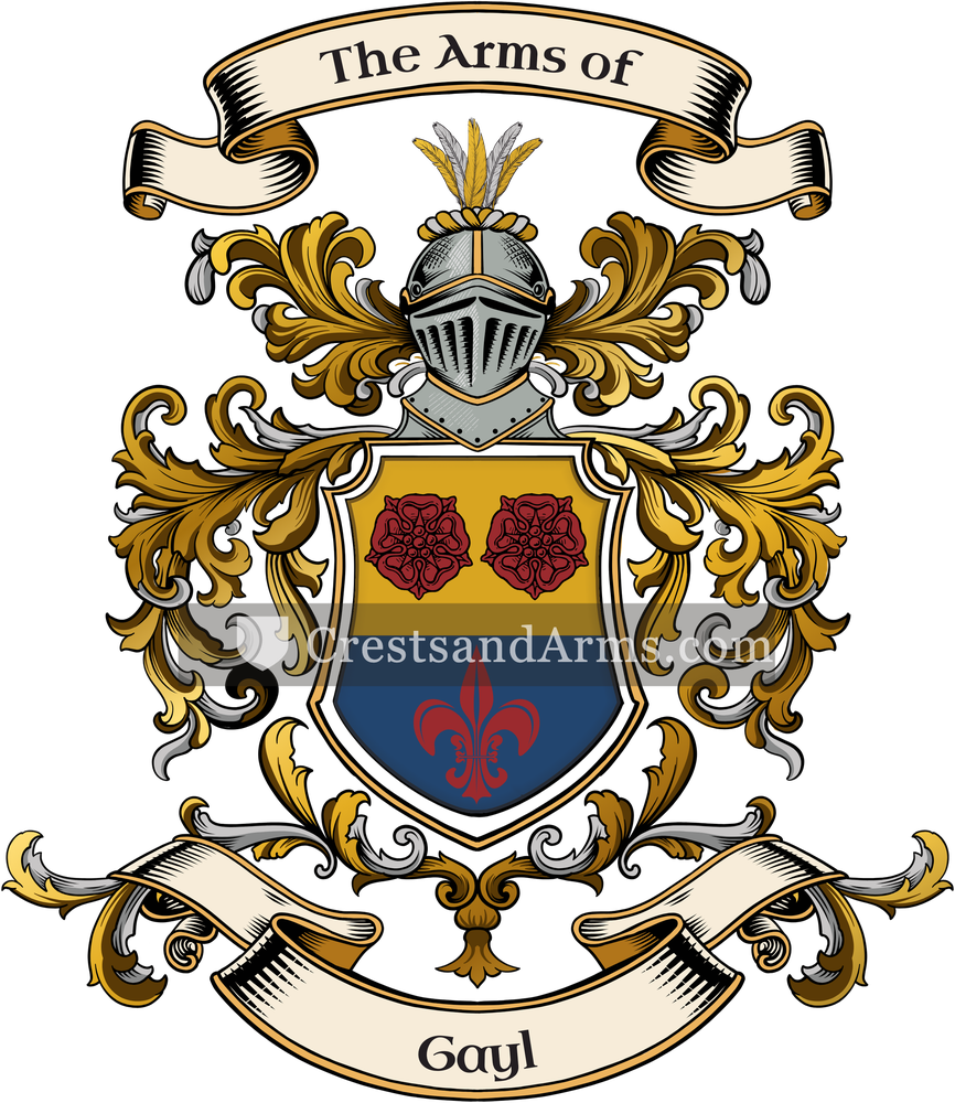 The Gayl coat of arms, drawn from the recorded blazon