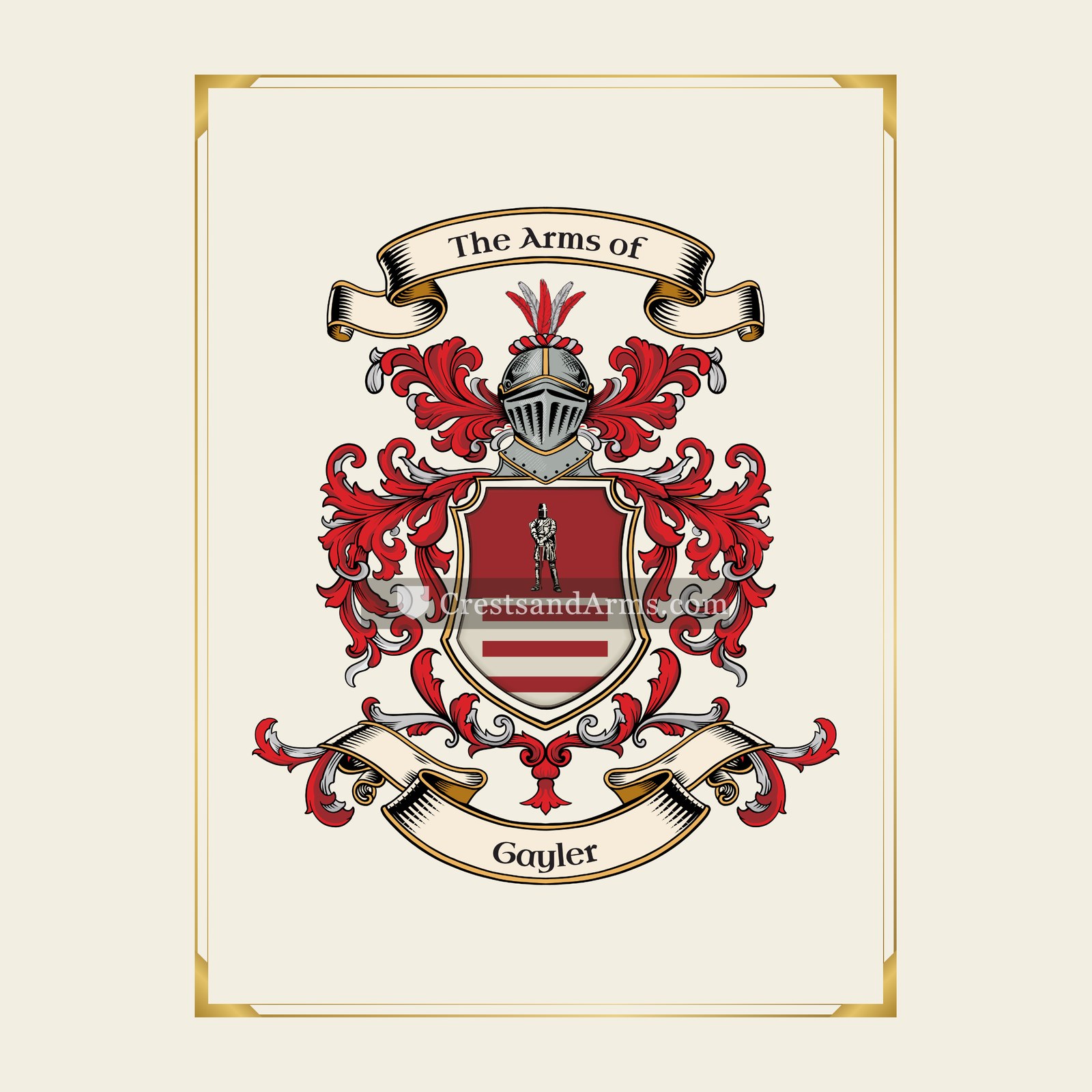 With gold border