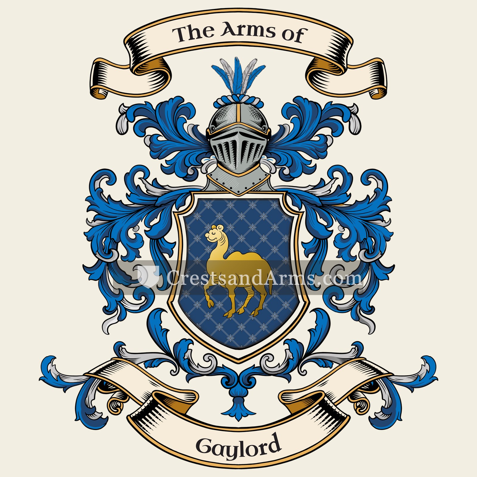 The Gaylord coat of arms, drawn from the recorded blazon