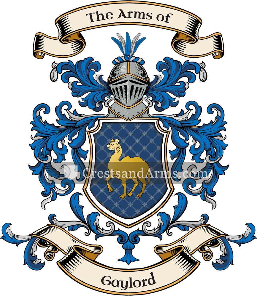 The Gaylord coat of arms, drawn from the recorded blazon