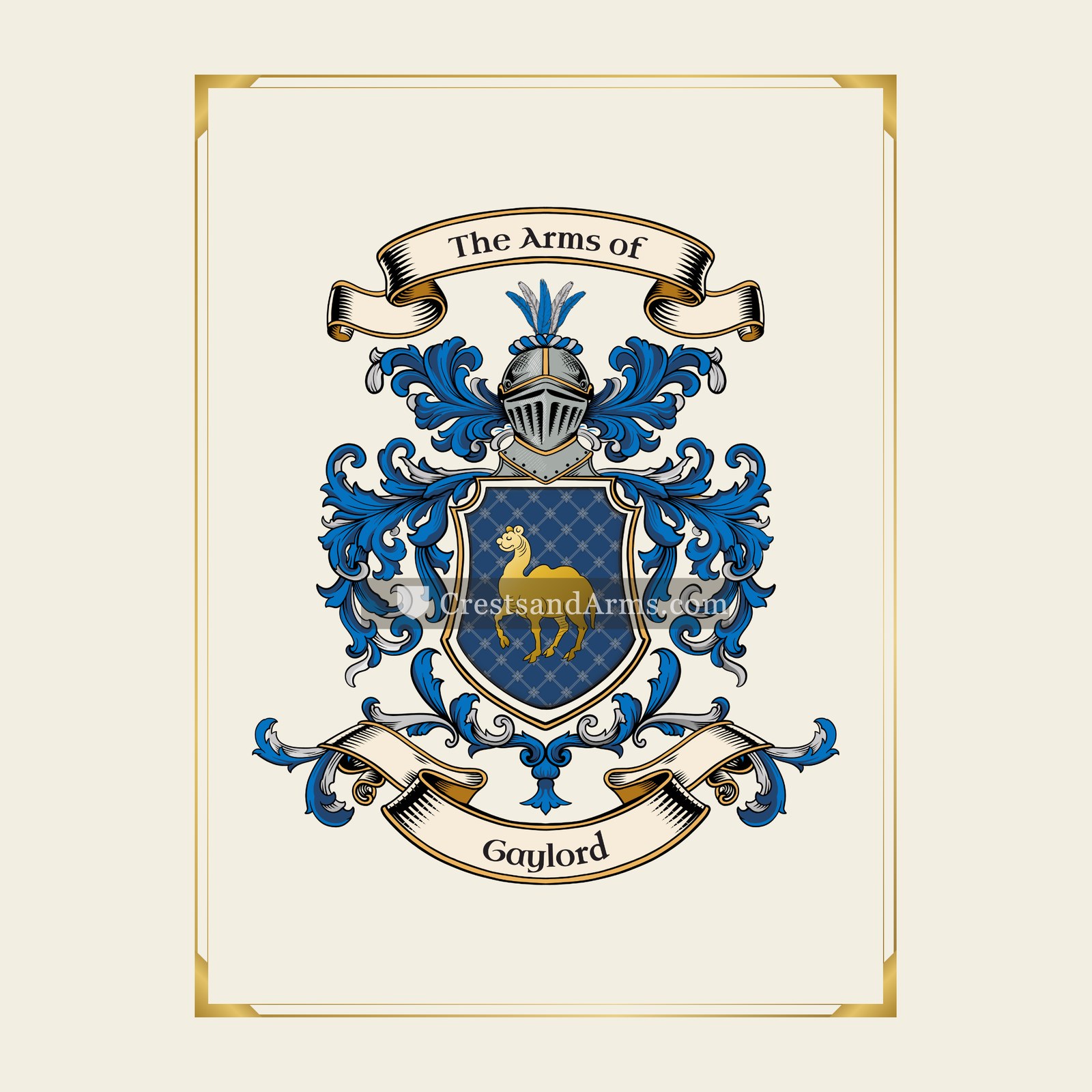 With gold border