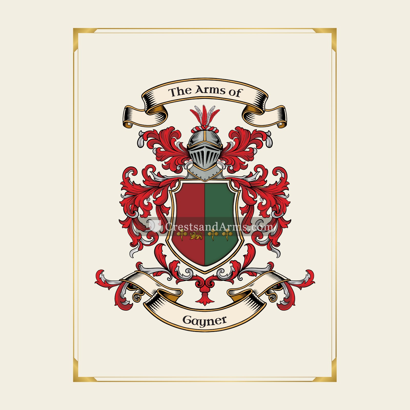 With gold border