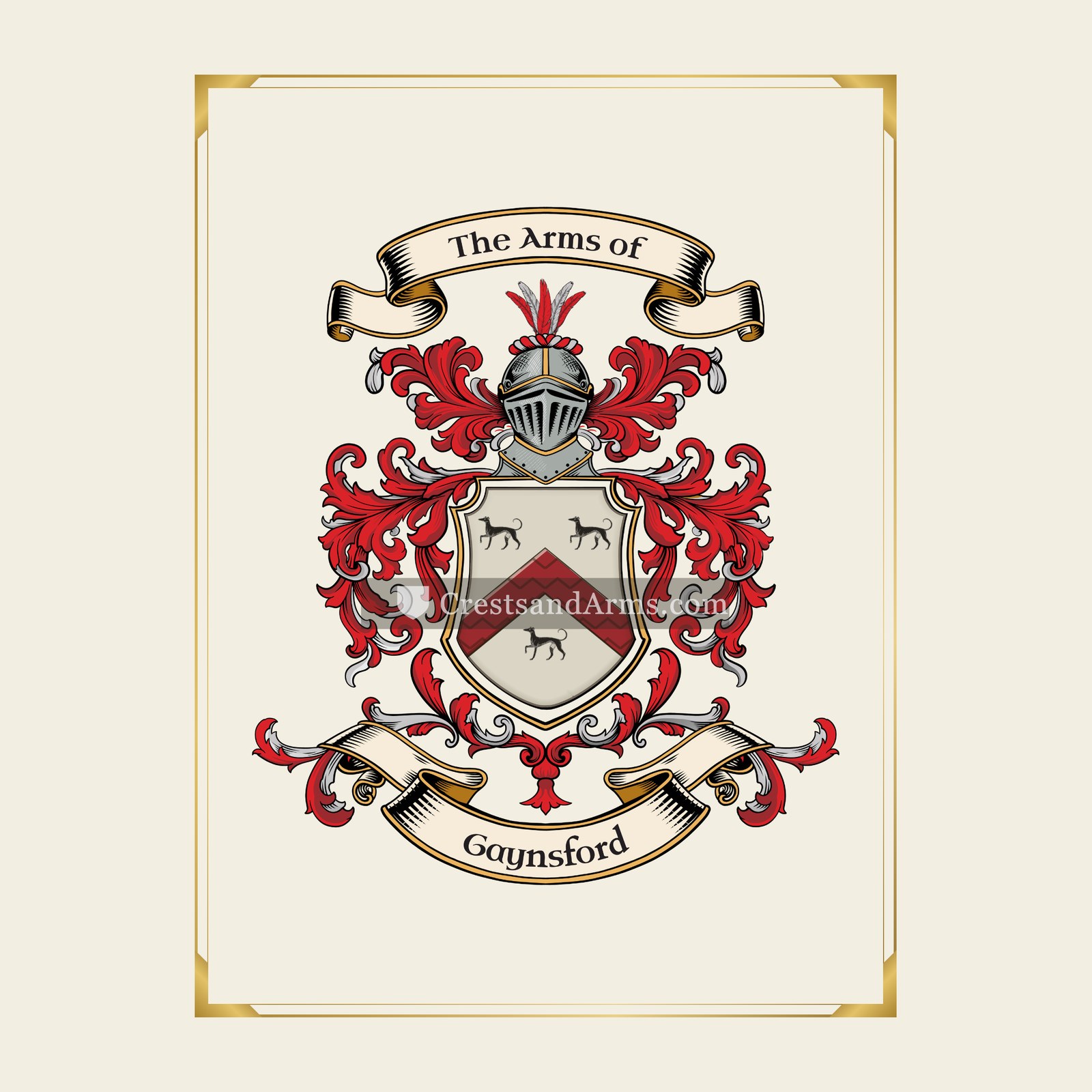 With gold border