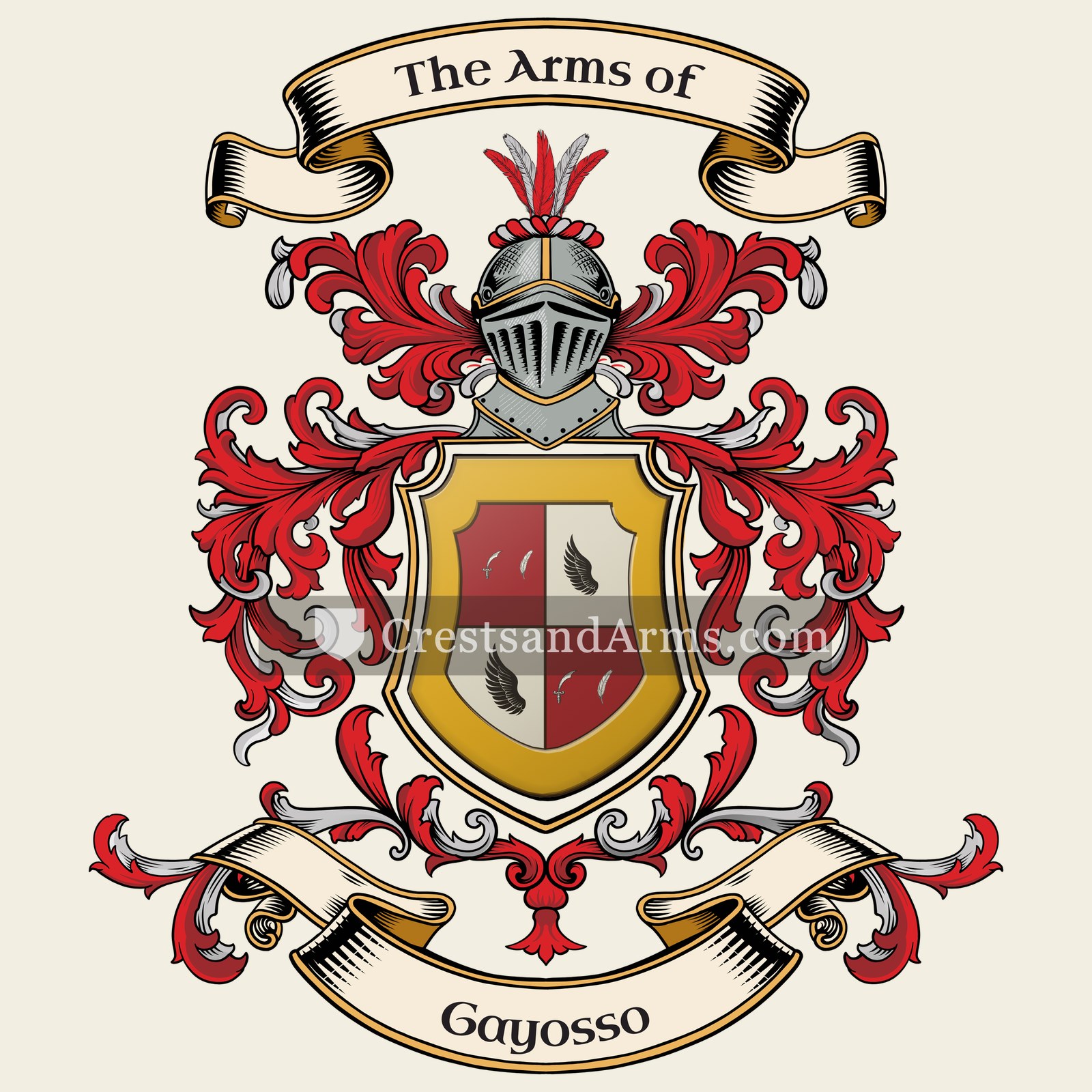 The Gayosso coat of arms, drawn from the recorded blazon