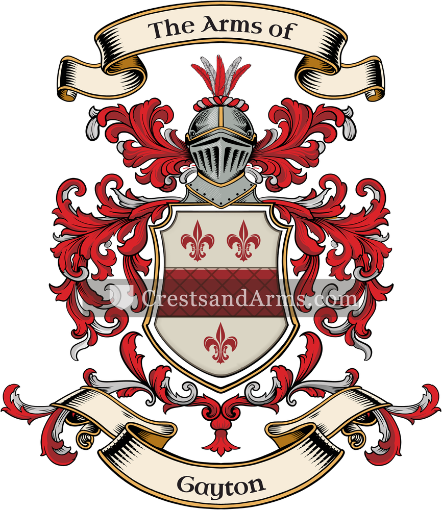 The Gayton coat of arms, drawn from the recorded blazon