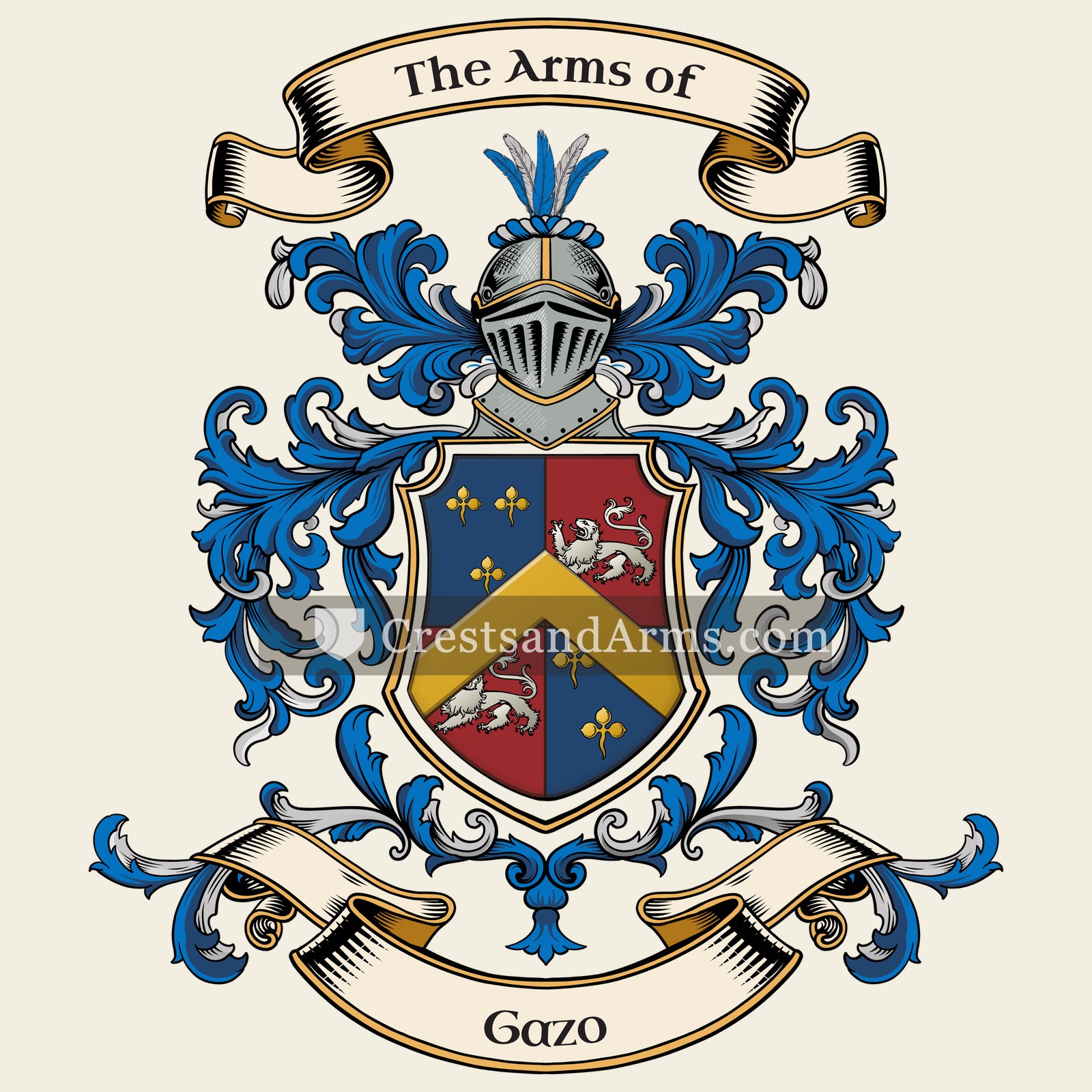 The Gazo coat of arms, drawn from the recorded blazon