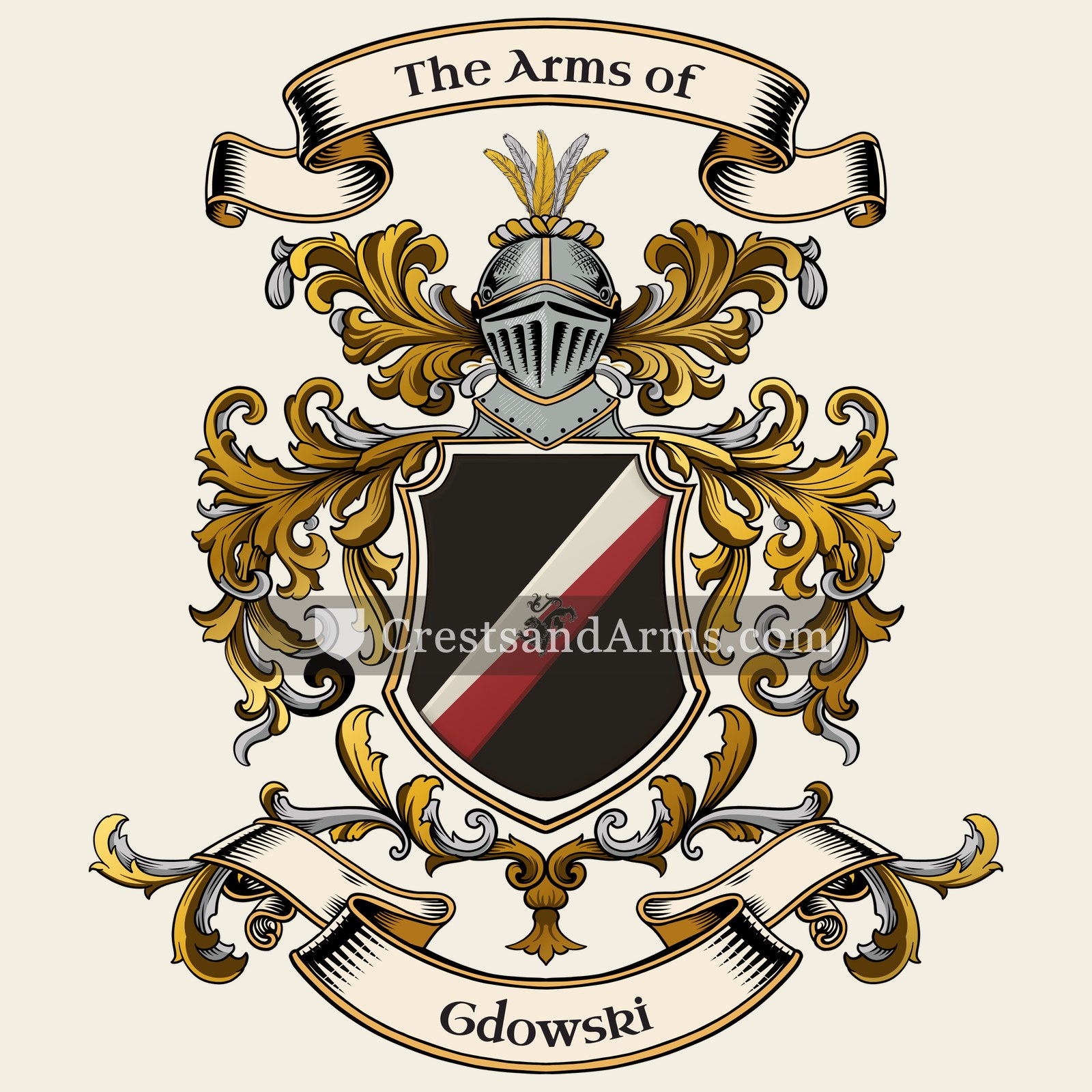 The Gdowski coat of arms, drawn from the recorded blazon