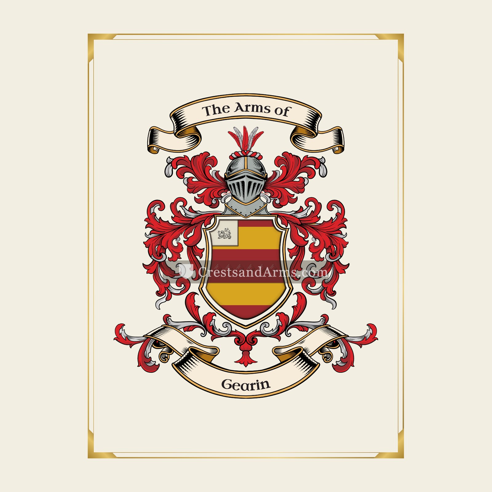 With gold border