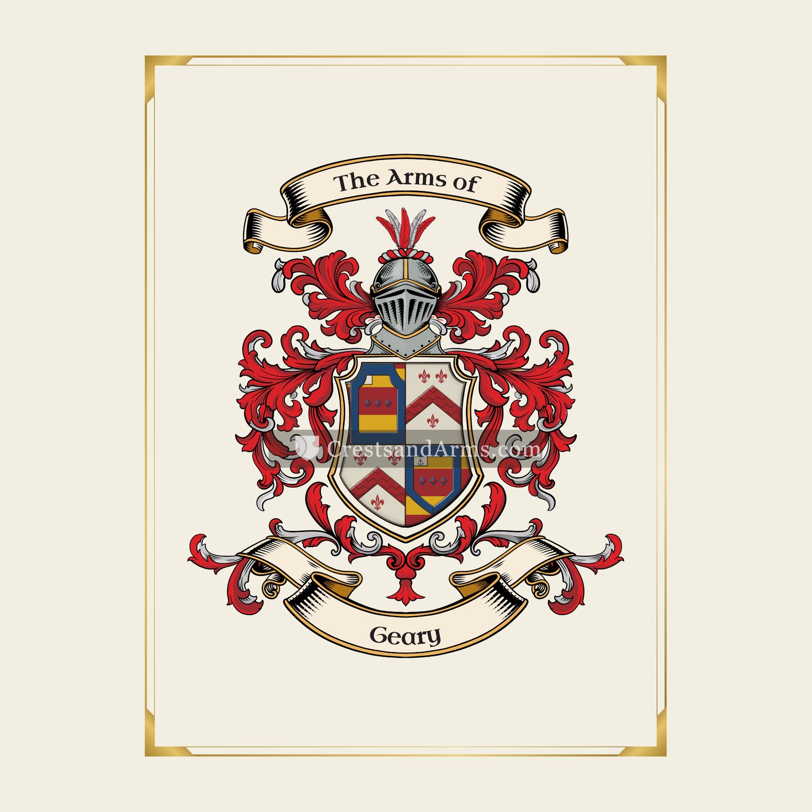With gold border