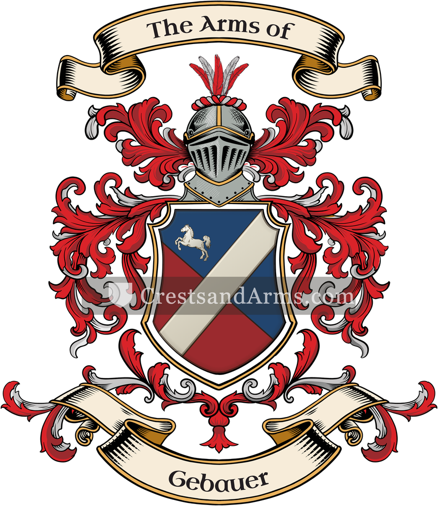 The Gebauer coat of arms, drawn from the recorded blazon