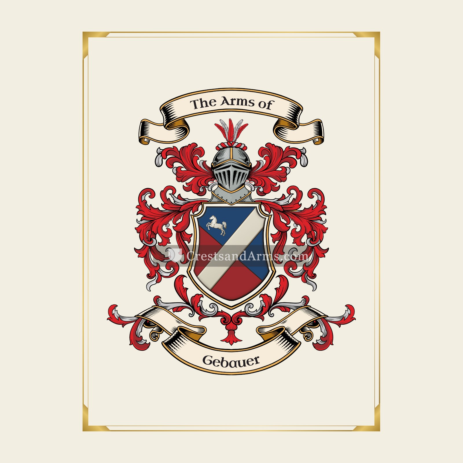 With gold border