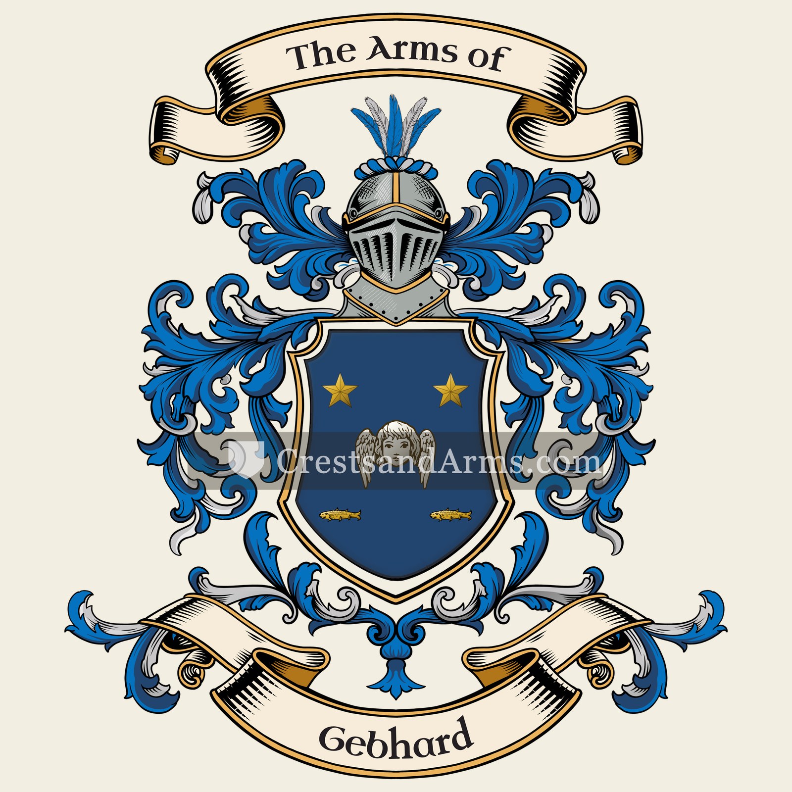 The Gebhard coat of arms, drawn from the recorded blazon