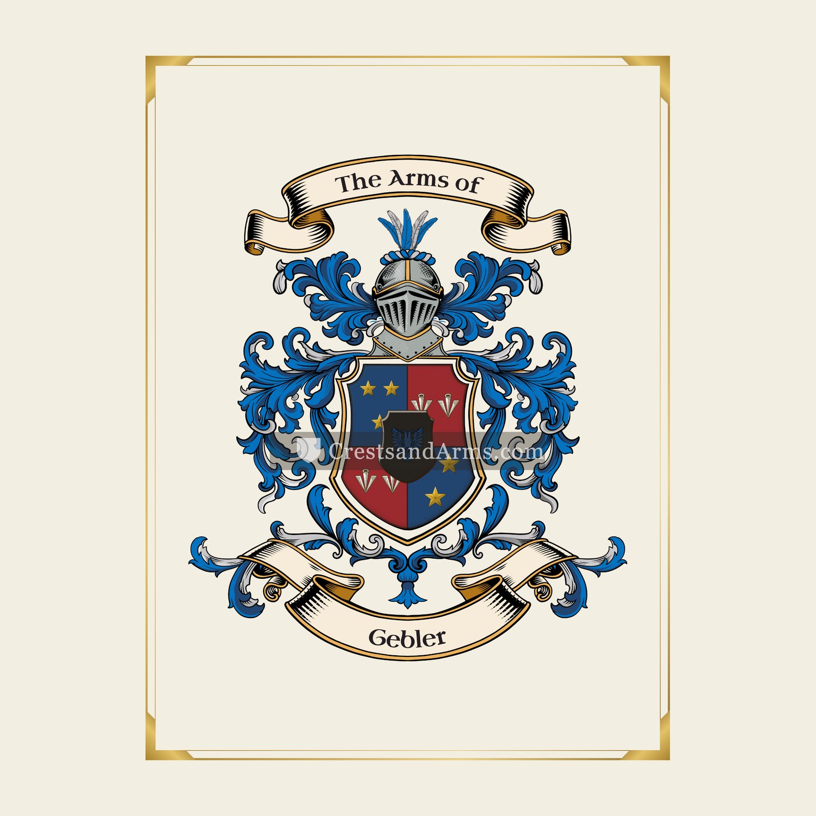 With gold border