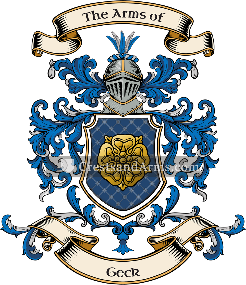 The Geck coat of arms, drawn from the recorded blazon