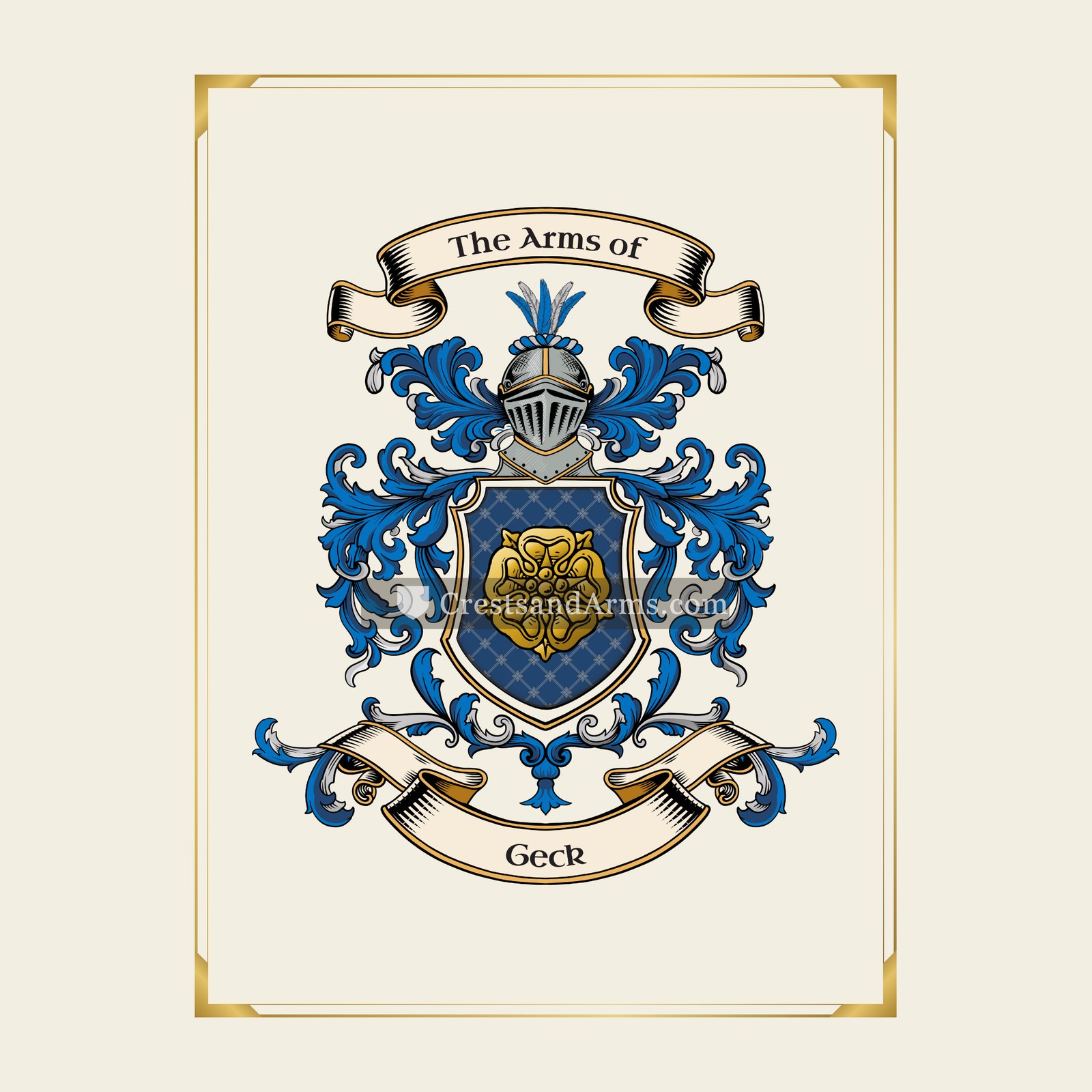 With gold border