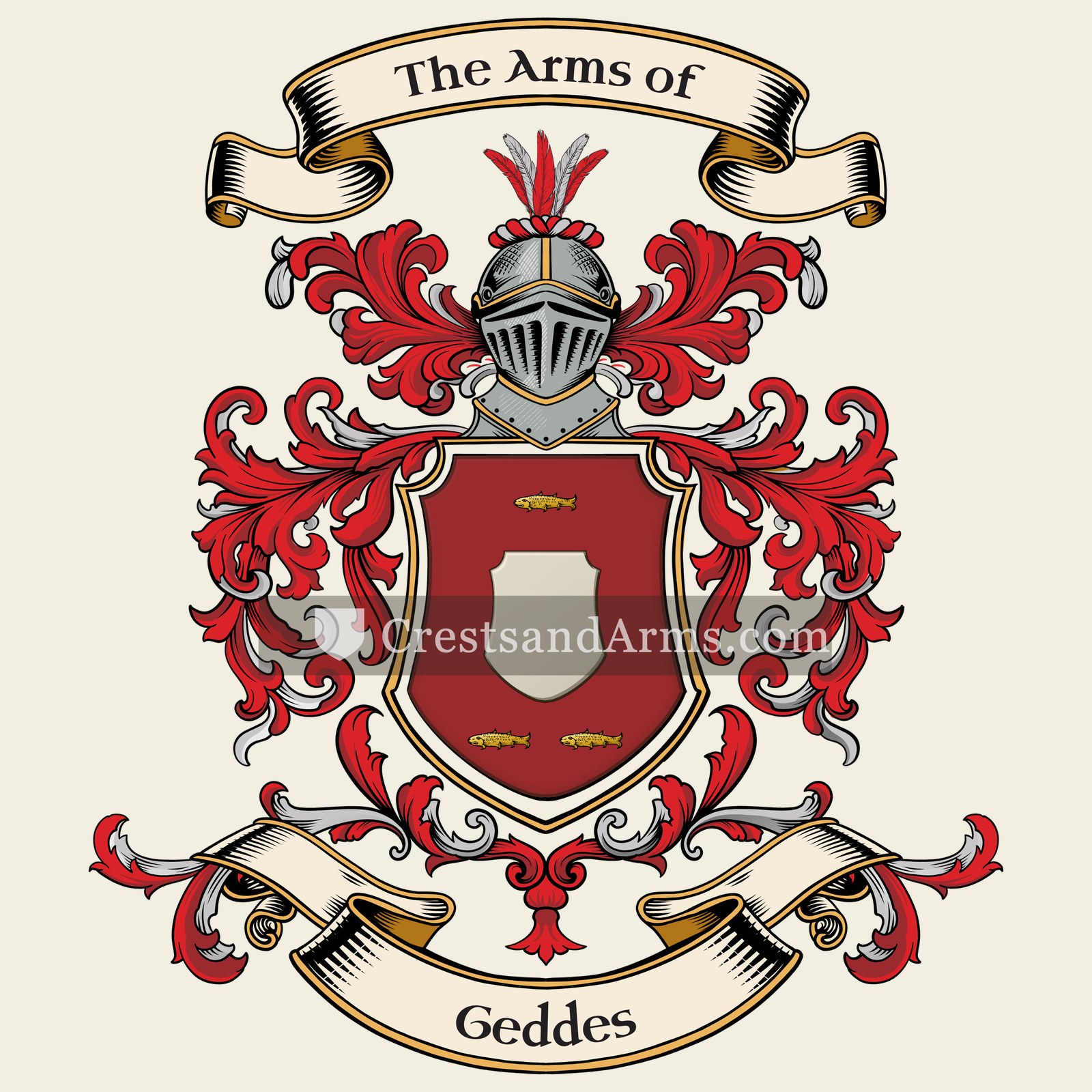 The Geddes coat of arms, drawn from the recorded blazon