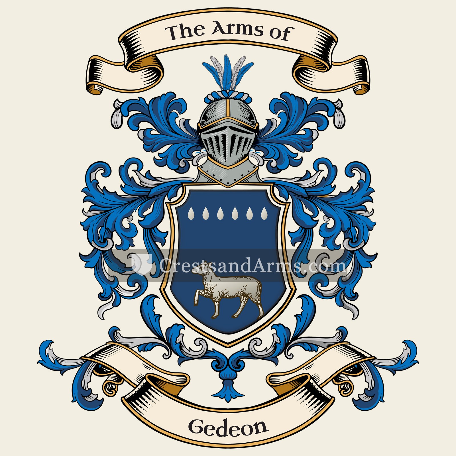The Gedeon coat of arms, drawn from the recorded blazon