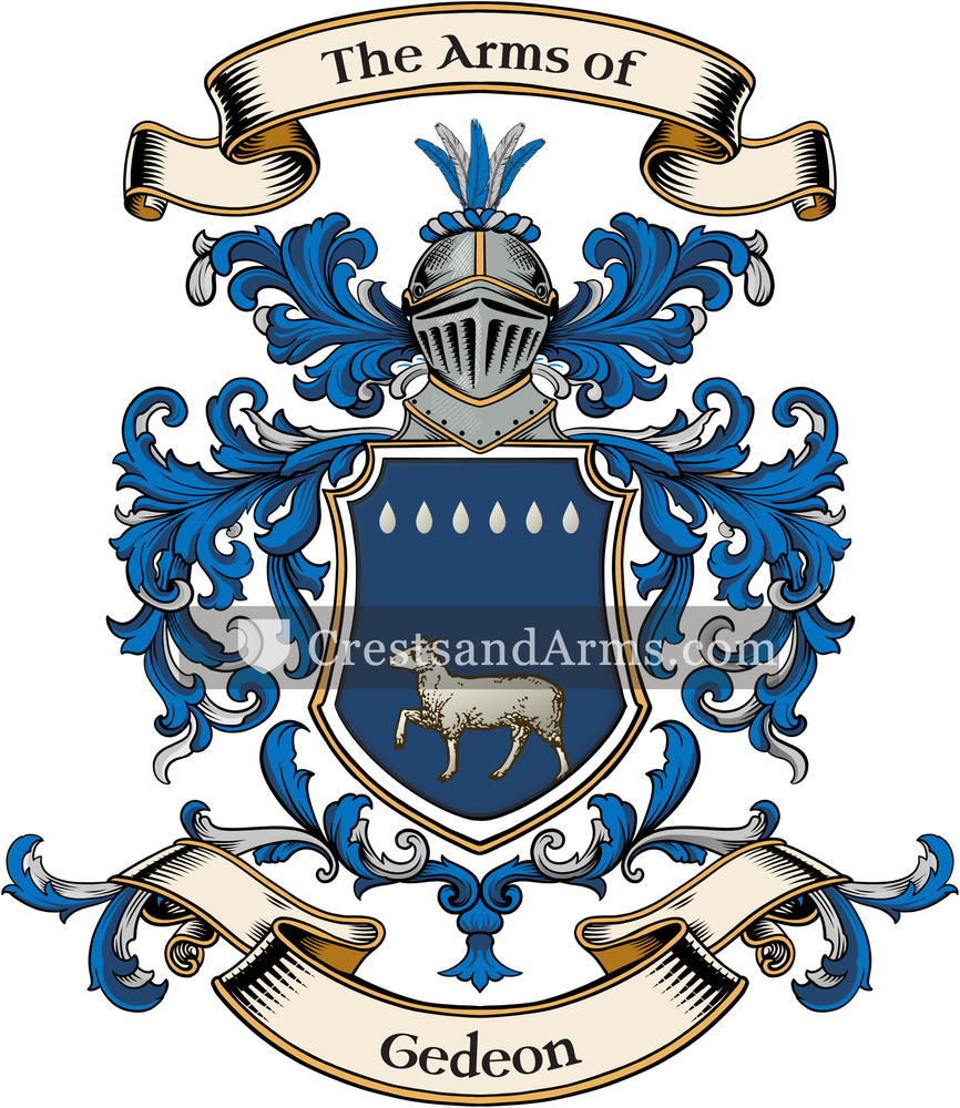 The Gedeon coat of arms, drawn from the recorded blazon