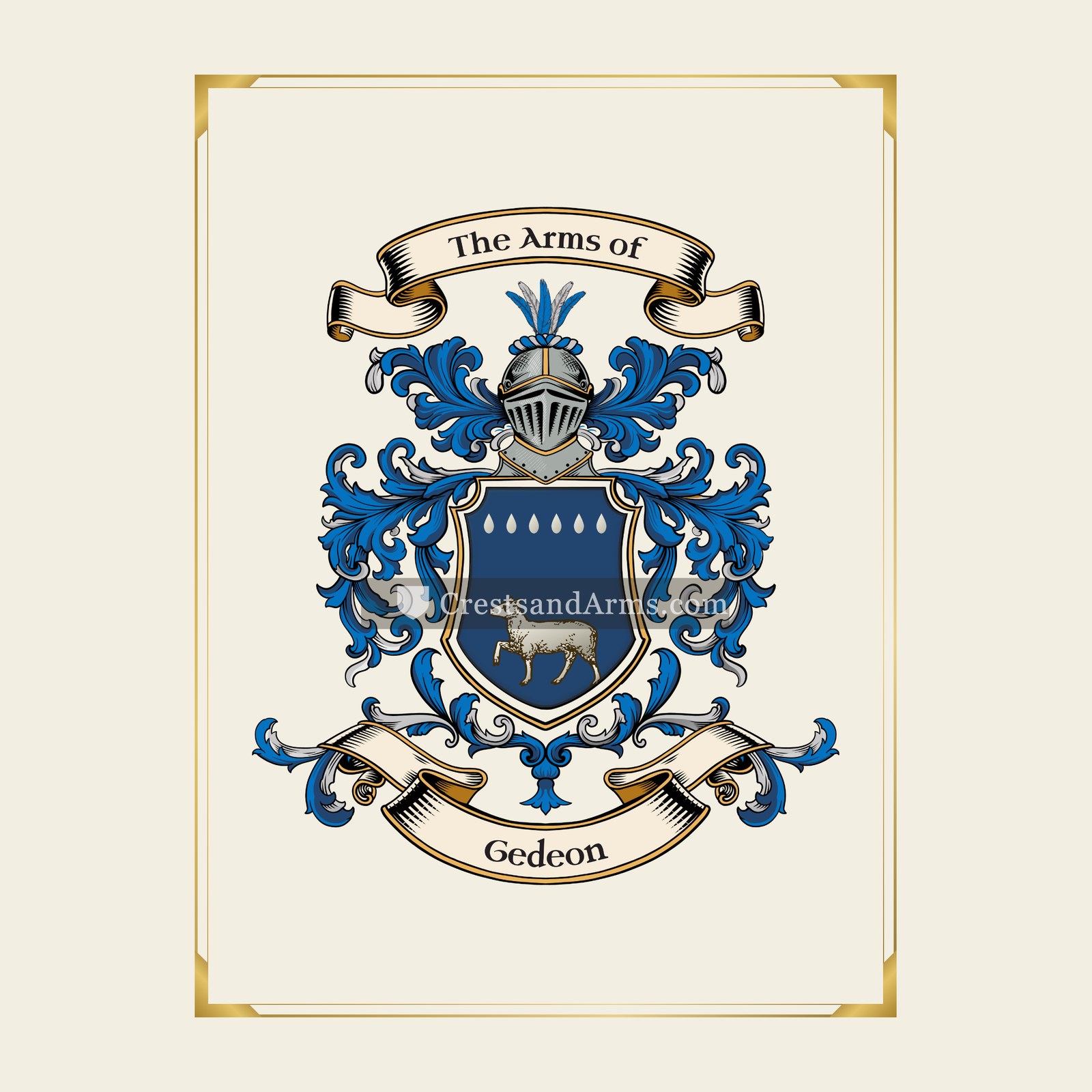 With gold border