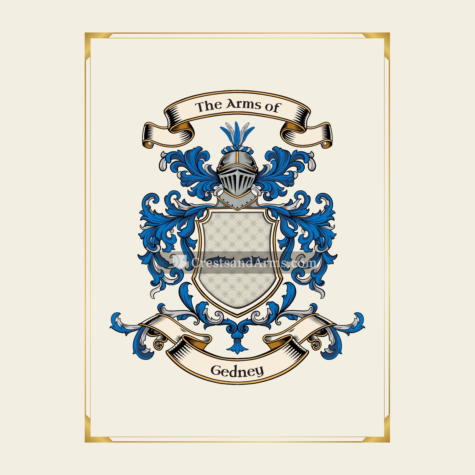 With gold border