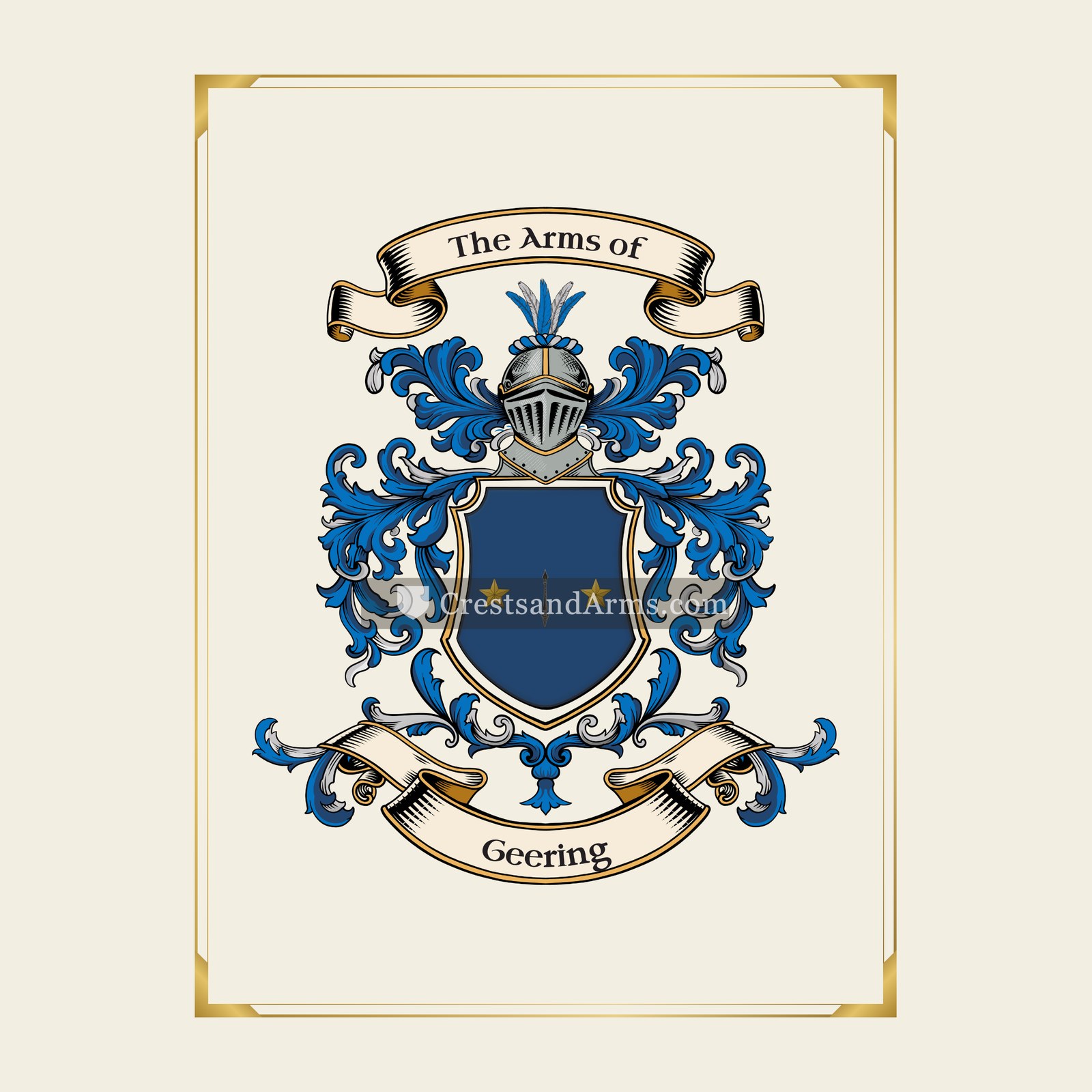With gold border