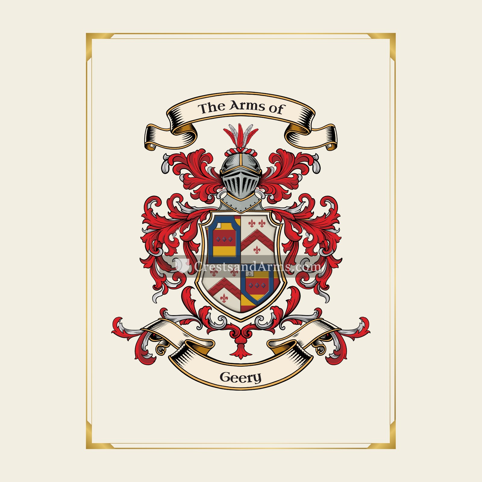 With gold border