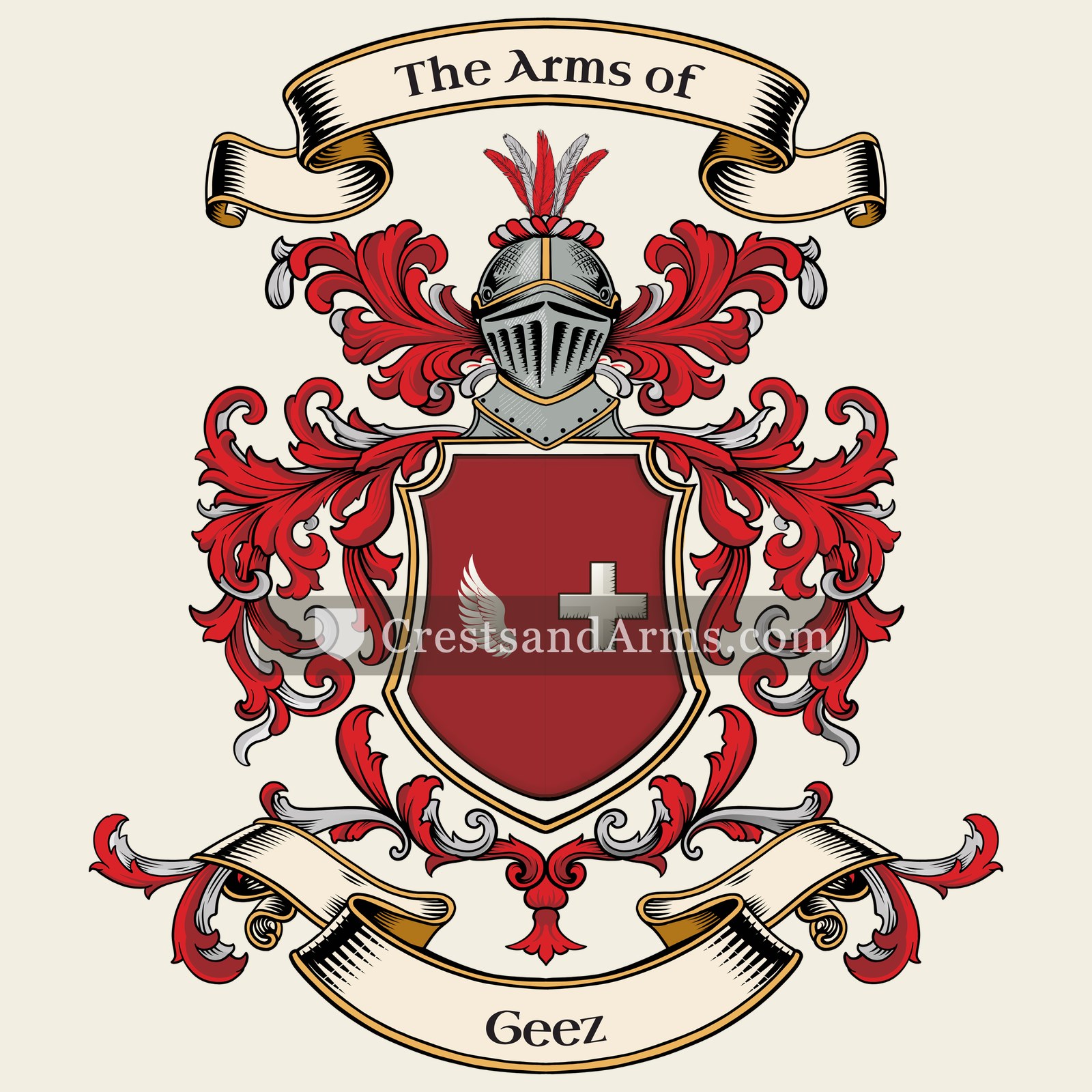 The Geez coat of arms, drawn from the recorded blazon