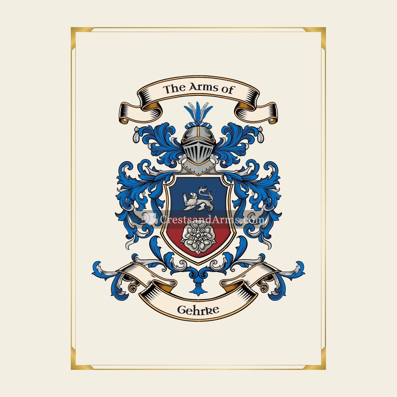 With gold border