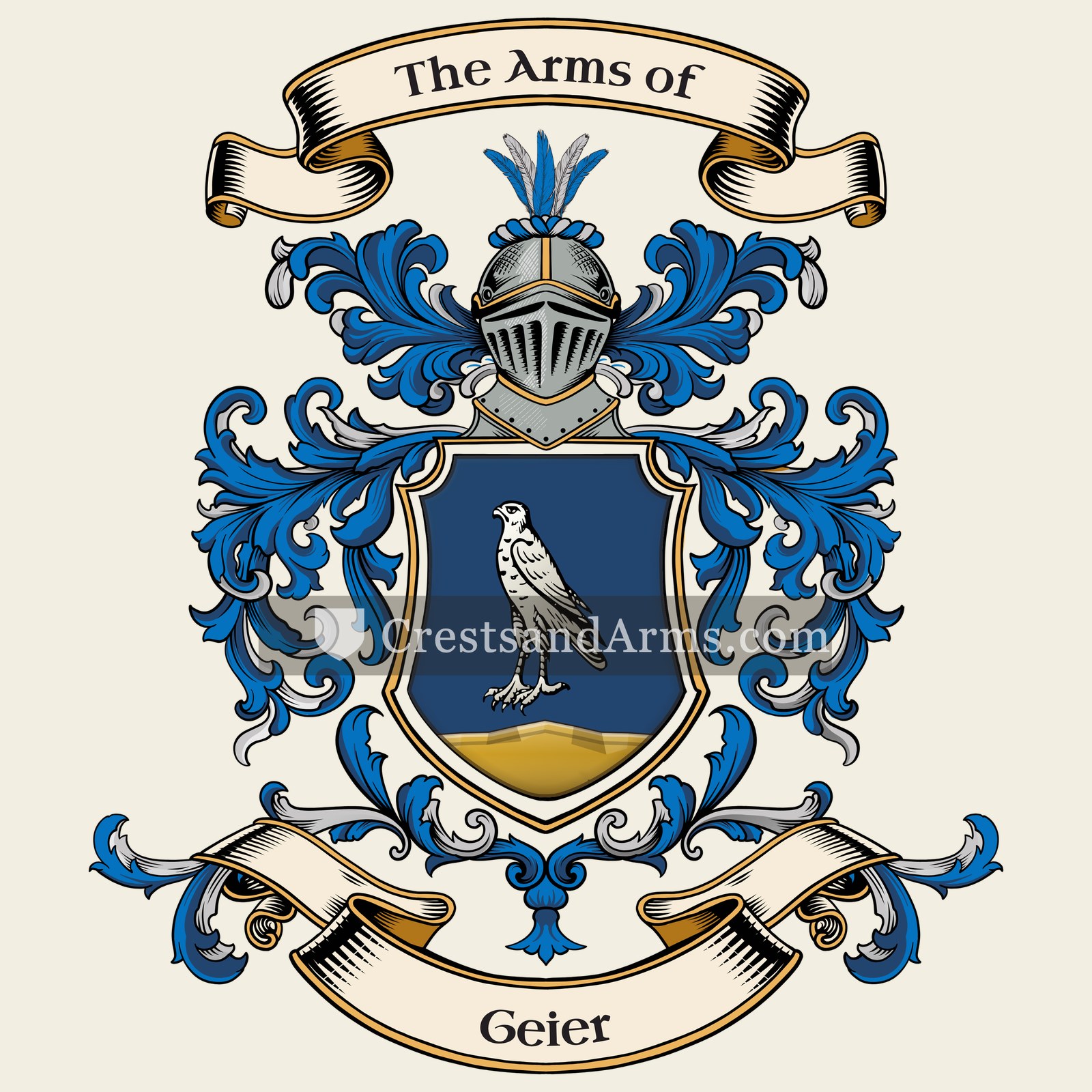 The Geier coat of arms, drawn from the recorded blazon