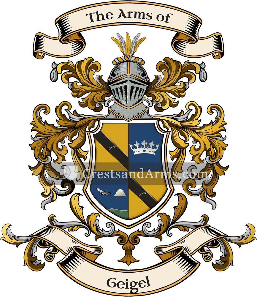 The Geigel coat of arms, drawn from the recorded blazon