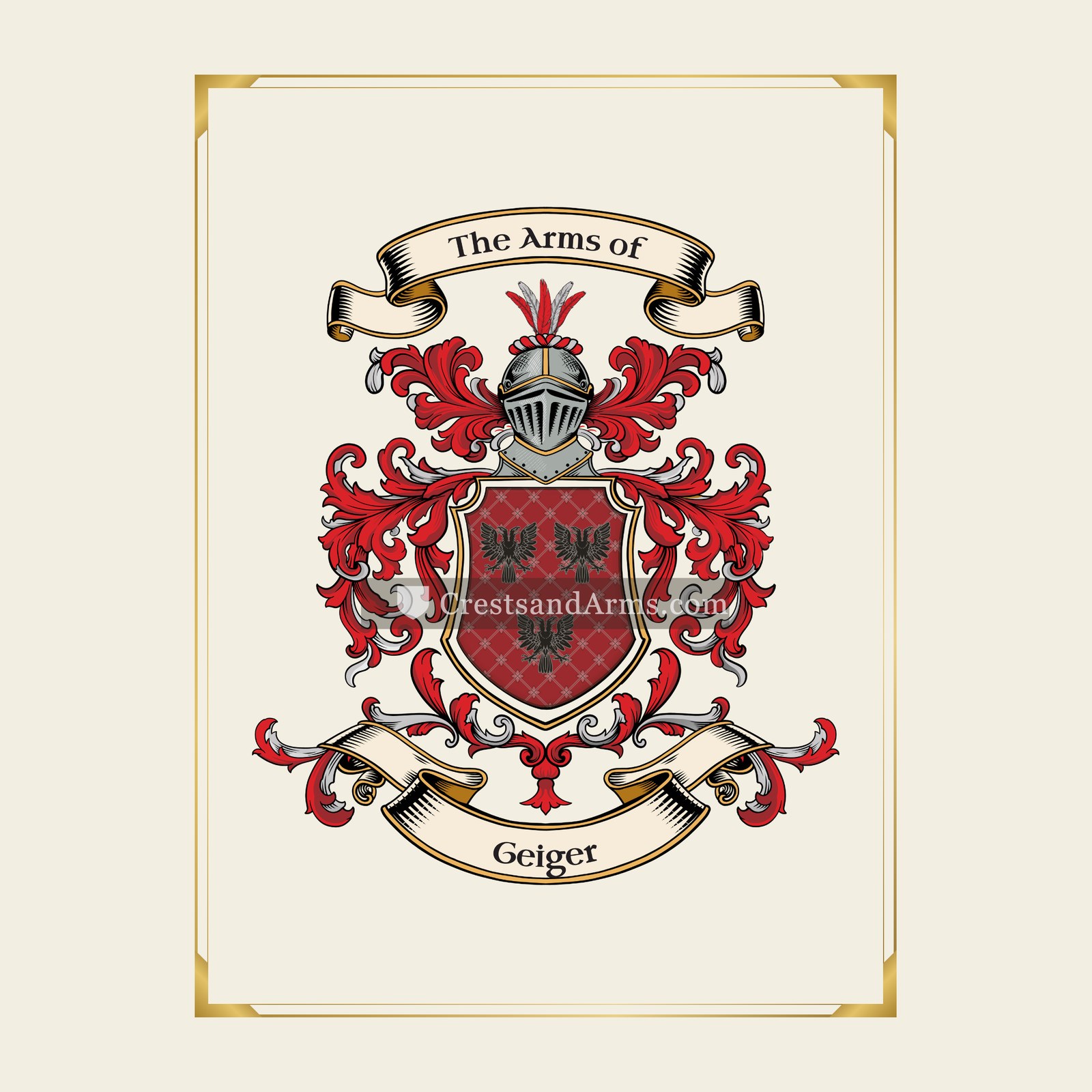 With gold border