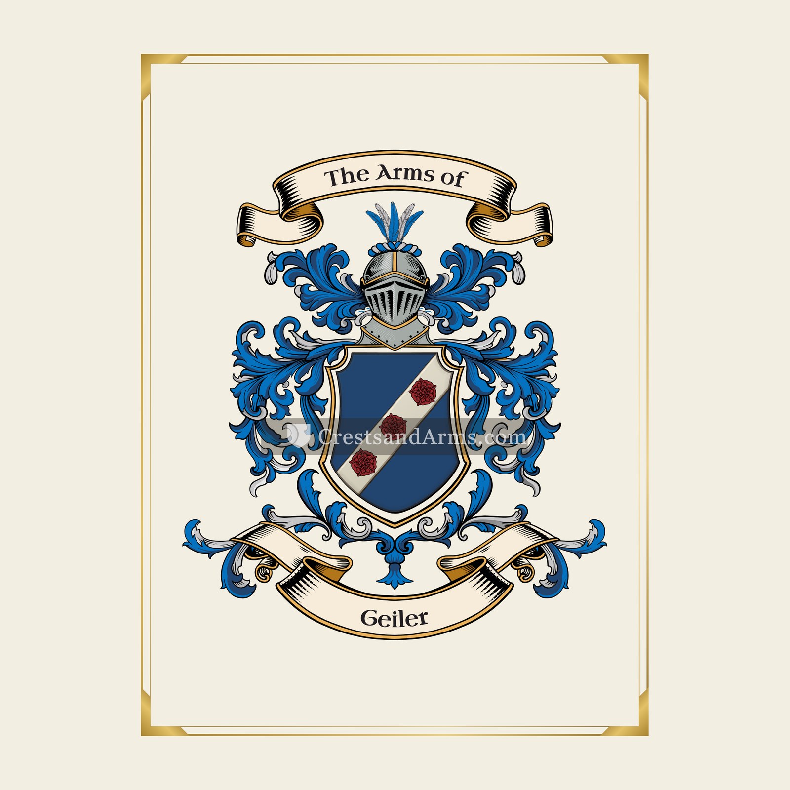 With gold border
