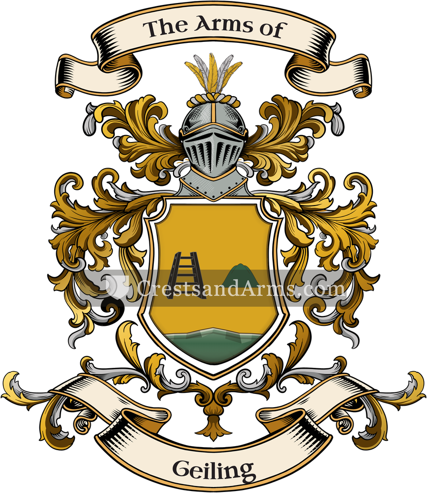 The Geiling coat of arms, drawn from the recorded blazon