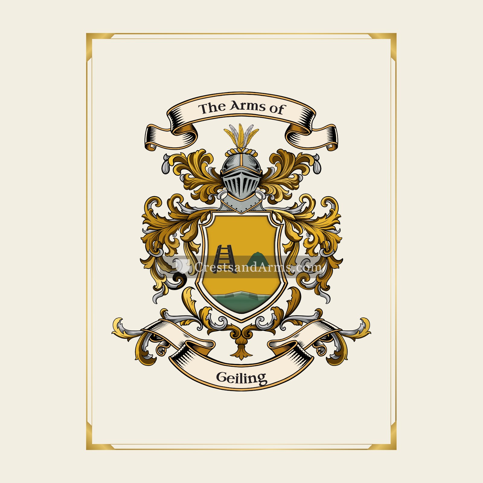 With gold border