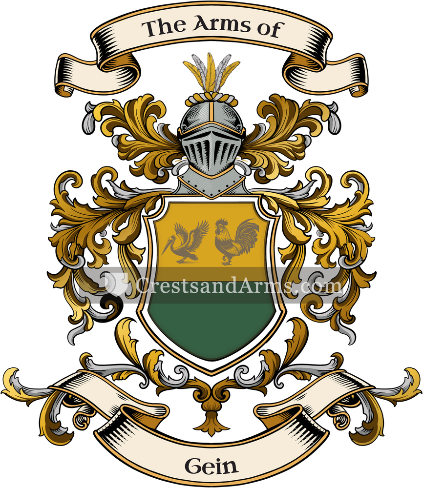 The Gein coat of arms, drawn from the recorded blazon