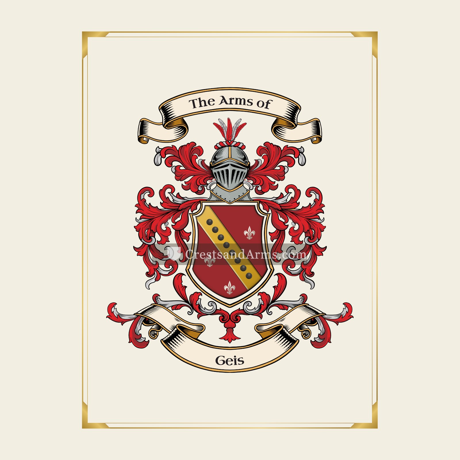 With gold border
