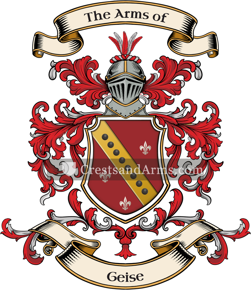 The Geise coat of arms, drawn from the recorded blazon