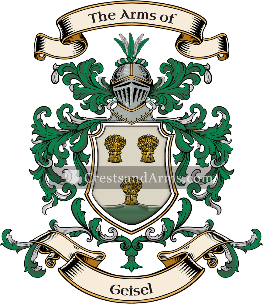 The Geisel coat of arms, drawn from the recorded blazon