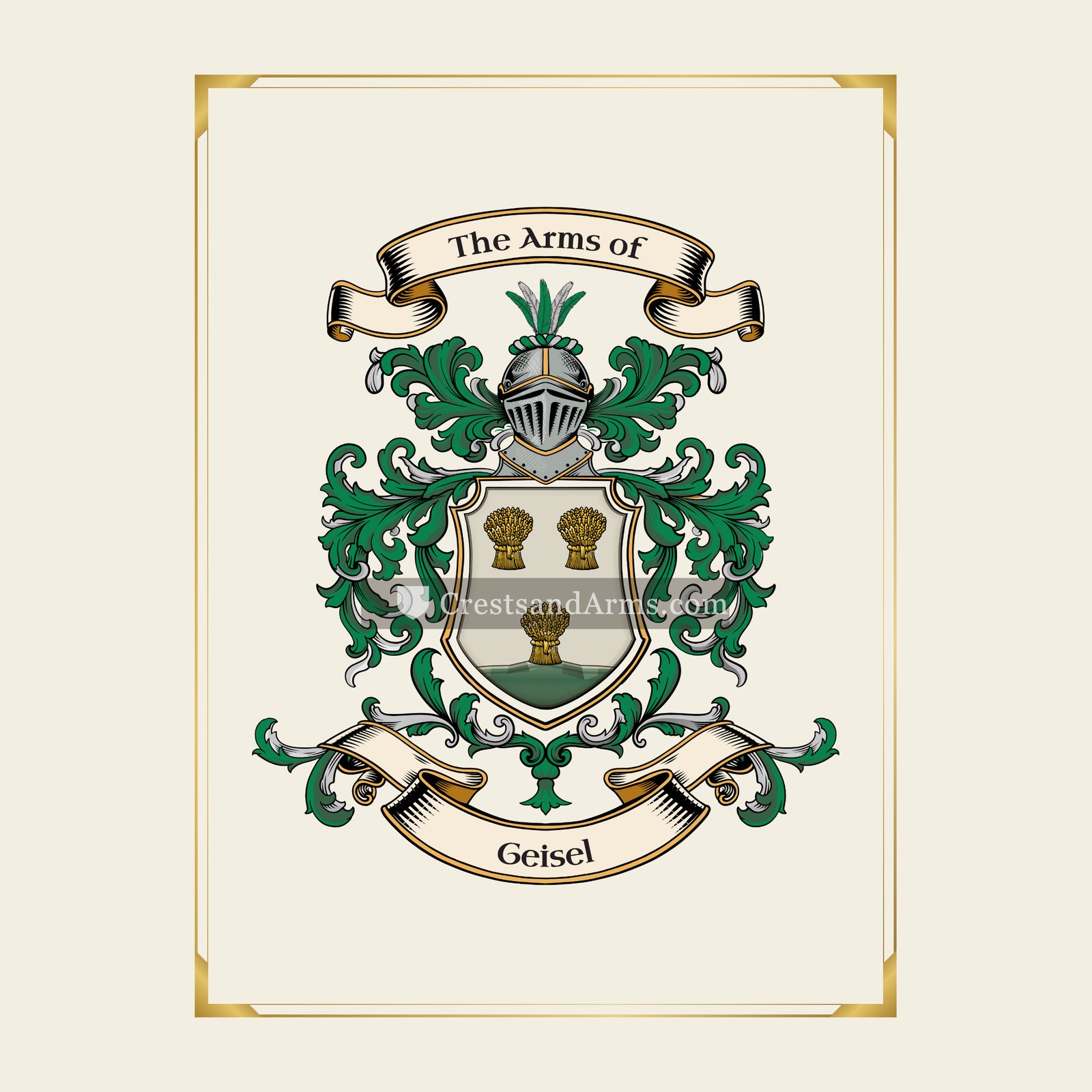 With gold border