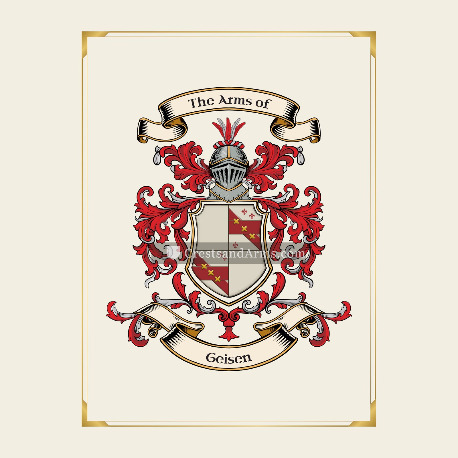 With gold border