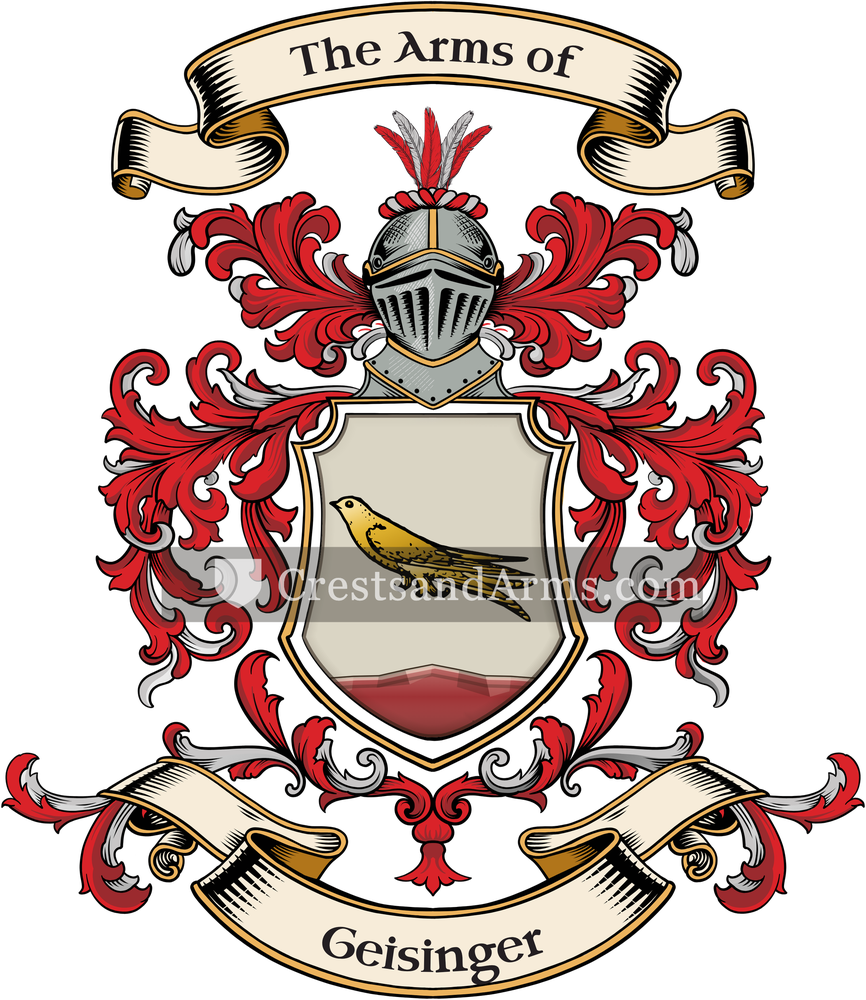 The Geisinger coat of arms, drawn from the recorded blazon